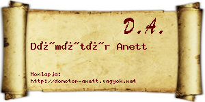 Dömötör Anett névjegykártya