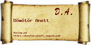 Dömötör Anett névjegykártya